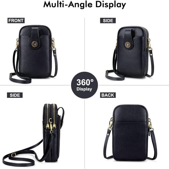 Small Crossbody Bags for Women, Leather RFID Cell Phone Purse, Trendy Travel Cro - Picture 5 of 6